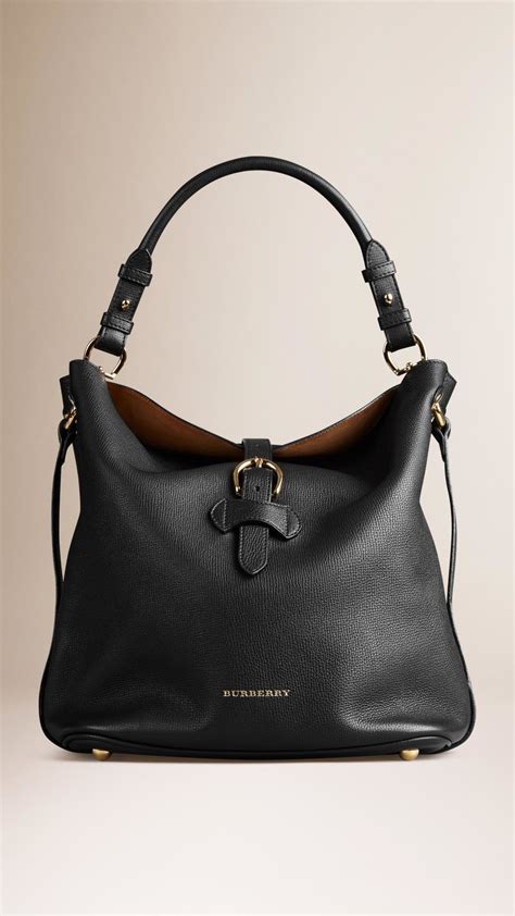 burberry black leather hobo|Burberry black leather purse.